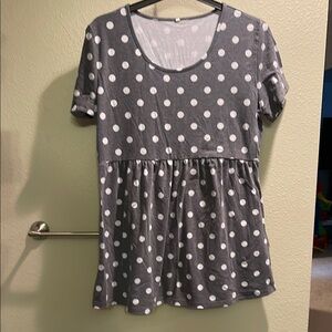 Maternity Gray Polka Dot Women's Top